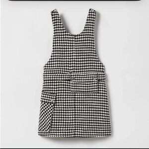 Zara Girls Textured Houndstooth Pinafore Dress size 10